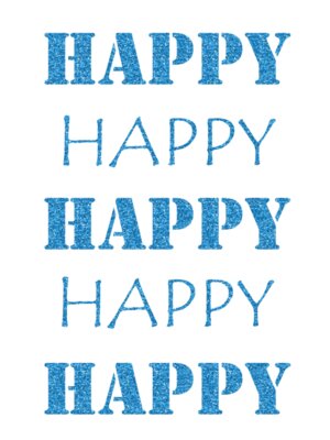 md happy happy blue glitter